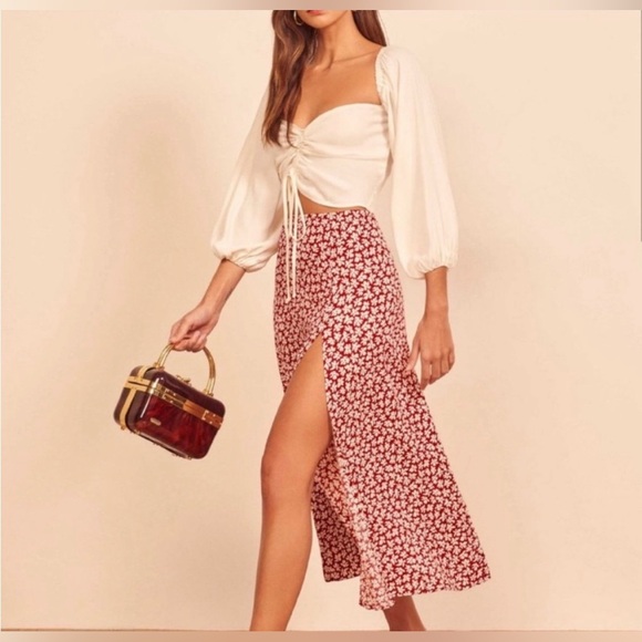 Reformation Dresses & Skirts - Reformation Red Floral Zoe Skirt